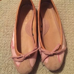 Pink Coach Flats